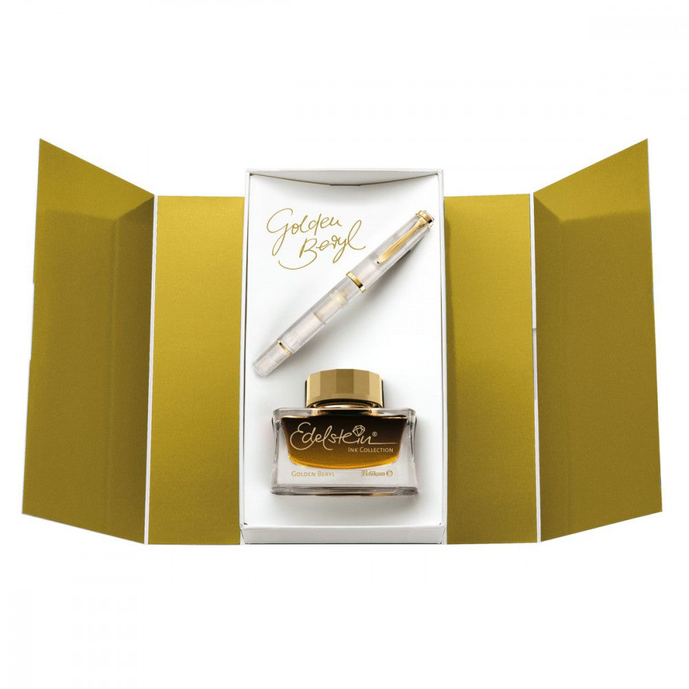 Estojo Caneta Tinteiro Pelikan M200 Golden Beryl Pena M